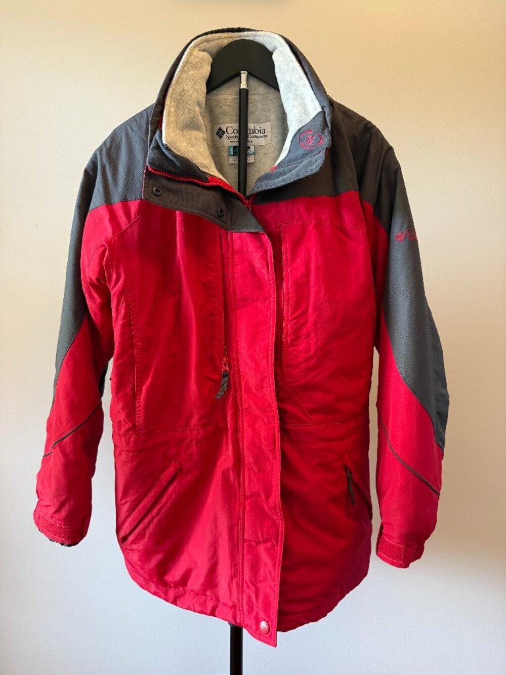 Columbia Women's 3-in-1 Interchange Jacket Red Gray Large